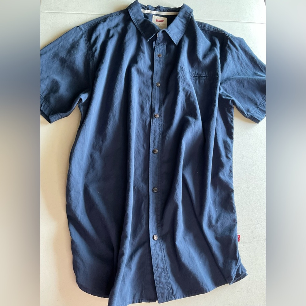 Levi's Men's Blue Short Sleeve button up Shirt size XXL